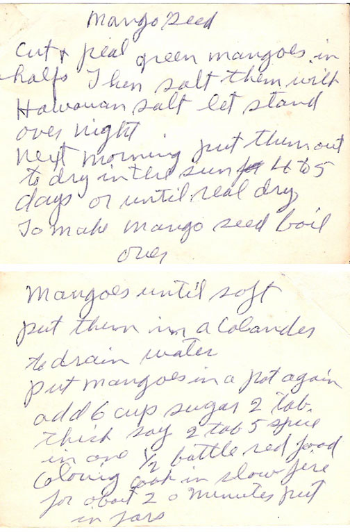 Mango seed recipe